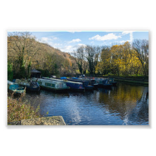 Schmalboote, festgemacht am Salterhebble Basin Fotodruck