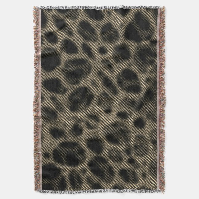 Schmale beige Streifen und seltsame dunkle Kreise Decke (Vorderseite Vertikal)