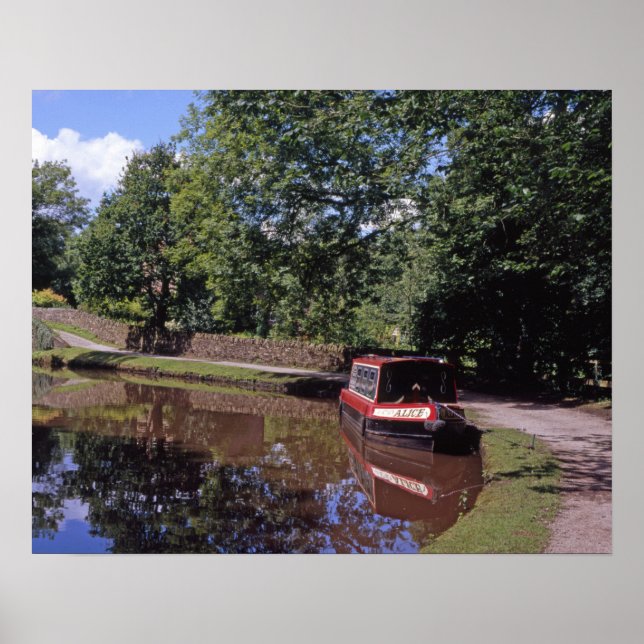 Schmale Boote Peak Forest Canal Marple Poster (Vorne)