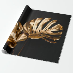Schmale goldene Ketten auf reflektierender Oberfl Geschenkpapier
