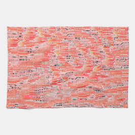 Schmale Lachs- und Pfirsichmosaikwirkung Geschirrtuch