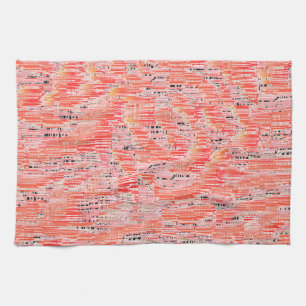 Schmale Lachs- und Pfirsichmosaikwirkung Geschirrtuch