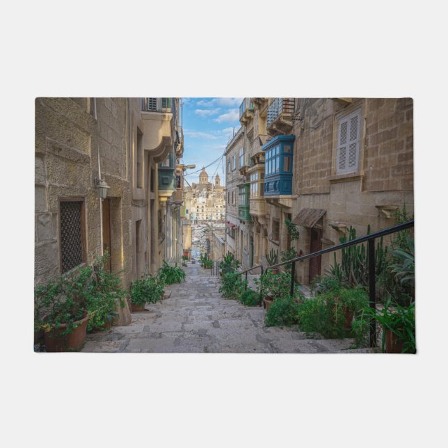 Schmale Steine Straße in Malta Fußmatte (Vorderseite)