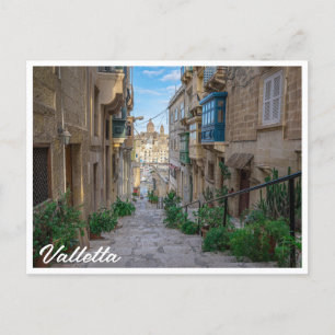 Schmale Steine Straße in Malta Postkarte