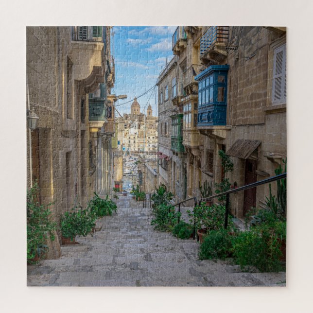 Schmale Steine Straße in Malta Puzzle (Vertikal)