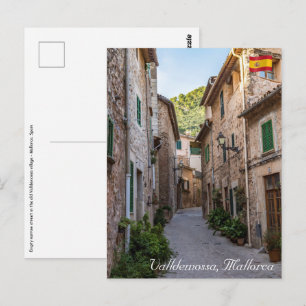 Schmale Straße im Dorf Valldemossa - Mallorca Postkarte