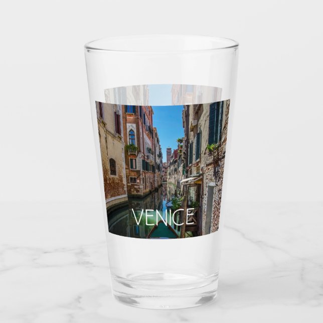 Schmale Straße mit Kanal in Venedig Glas (Vorderseite)