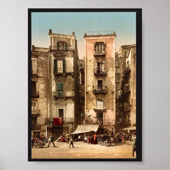 Schmale Straßen, Neapel, Italien Klassiker Fotochr Poster (Vorne)