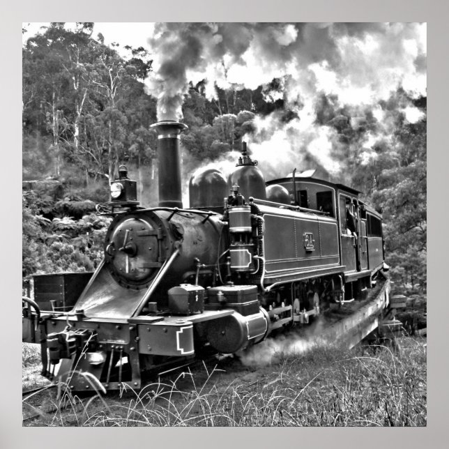Schmaler Gage Steam Train Puffing Motor Poster (Vorne)