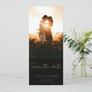 Schmales Minimalistisches 2-Foto Save the Date Einladung