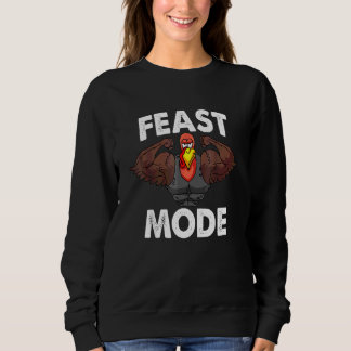 Schmaus-Modus An Thanksgiving Truthahn Muskel Fami Sweatshirt