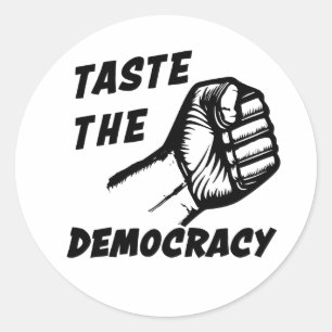 ✊ schmecken der Demokratie Runder Aufkleber