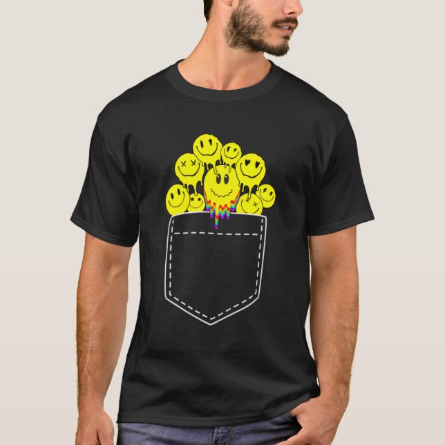 Schmelz-Säure-House-Lächeln im Pockethardcore-Tec T-Shirt (Vorderseite)