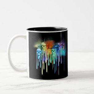 Schmelze farbige, eingefärbte Schädel Zweifarbige Tasse