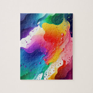 Schmelzen der Wasserfarben Wellen 3D abstrakt Puzzle