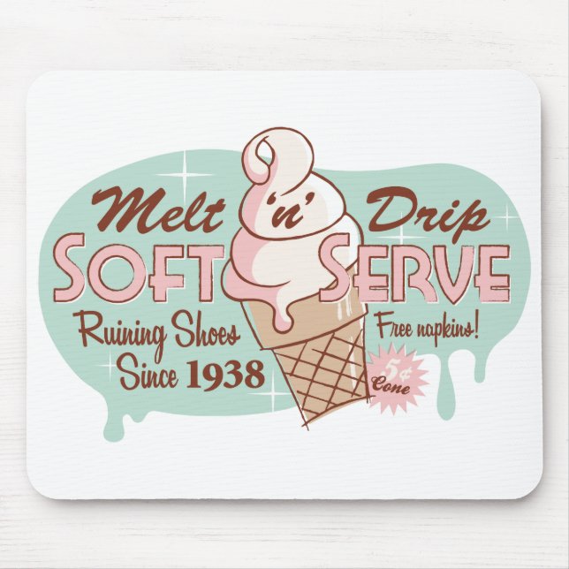 Schmelzen Sie "n-" Tropfenweiche Serve-Eiscreme Mousepad (Vorne)