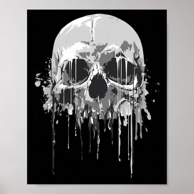 Schmelzen Skeleton Drillen Beängstigende Schädelha Poster (Vorne)