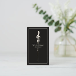 Schmelzen Weiß Treble Clef Klasse Schwarz Visitenkarte
