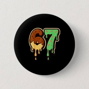 Schmelzende 67 Dessert-Stil Eis-Drip-Nummern-Kunst Button