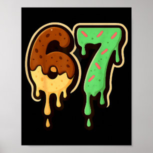 Schmelzende 67 Dessert-Stil-Eiscreme-Tropfnummernk Poster
