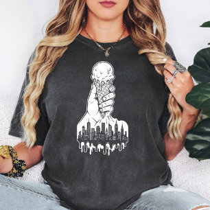 Schmelzende Eiscreme-Stadt-Tropfen-Grafik T-Shirt