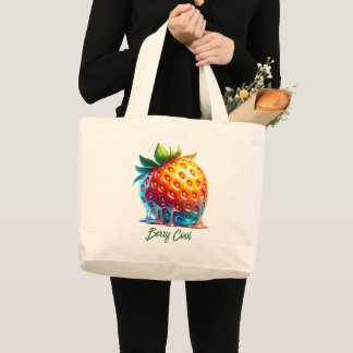 Schmelzende Erdbeere-Beeren CoolTote-Tasche Jumbo Stoffbeutel