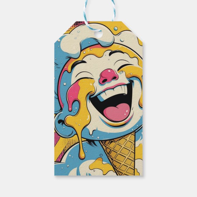 Schmelzende Freude – Eis-Pop-Art-Explosion Geschenkanhänger (Rückseite)