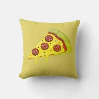 Schmelzende käsige Pepperoni-Pizza-Scheibe Kissen