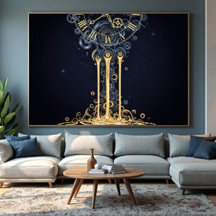 Schmelzende Kosmische Uhr Poster