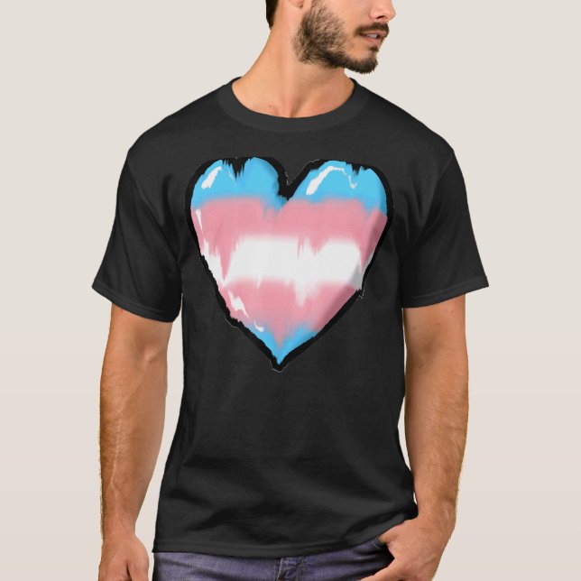 Schmelzende Transgender Herz Trans Pride T-Shirt (Vorderseite)