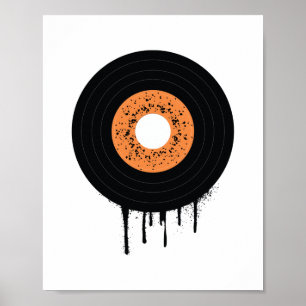 Schmelzende tropfende Vinyl-LP-Platte Poster