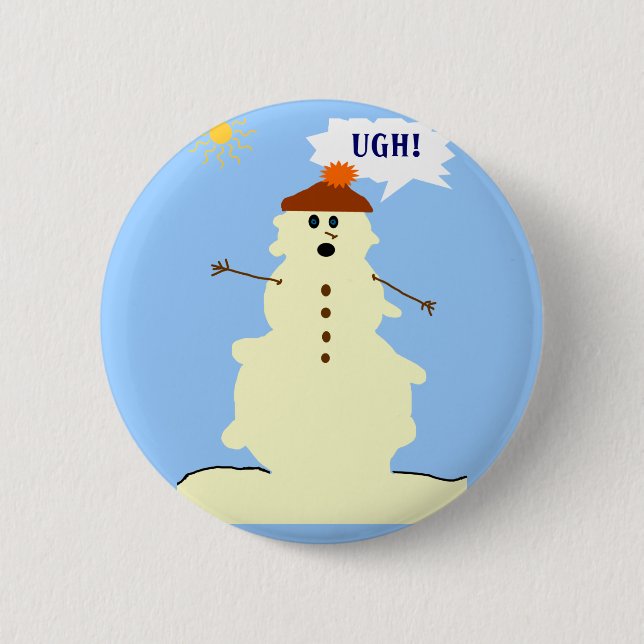 schmelzender Knopf des Schneemanns Button (Vorderseite)