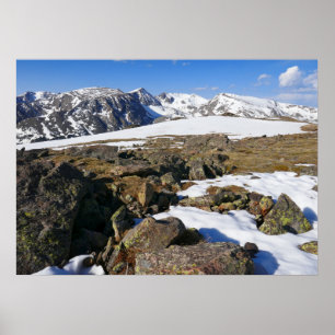 Schmelzender Schnee in den Rocky Mountains Poster
