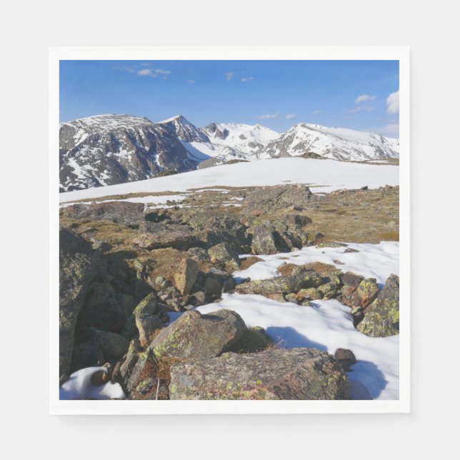 Schmelzender Schnee in den Rocky Mountains Serviette (Vorderseite)