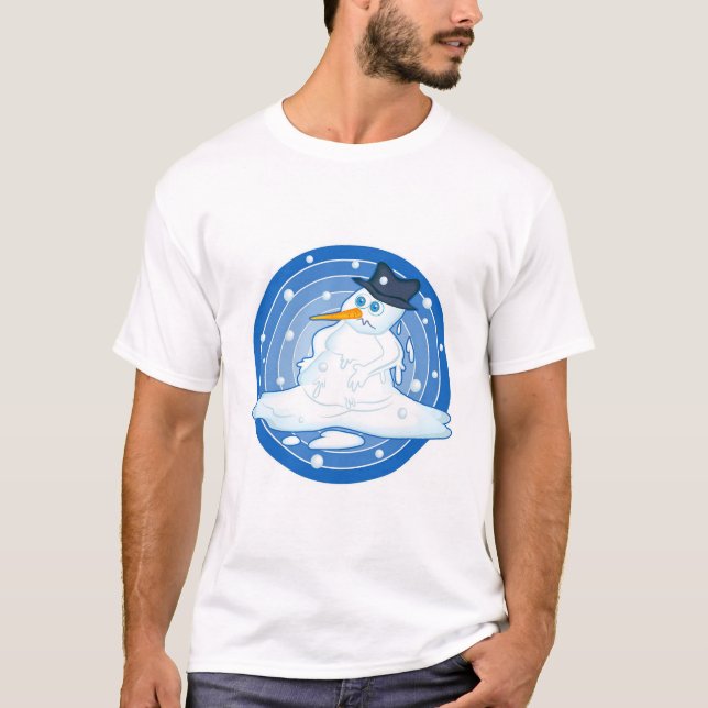 Schmelzender Schneemann T-Shirt (Vorderseite)