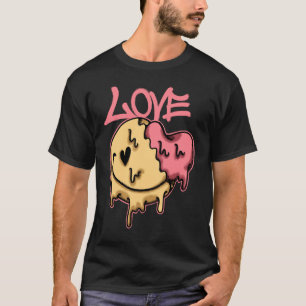 Schmelzender Smiley mit Love Streetwear  T-Shirt