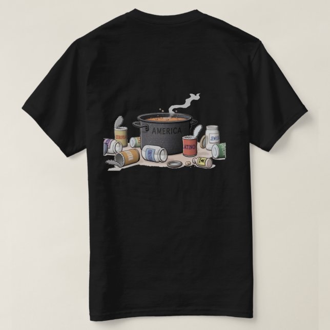 Schmelzender Topf-Amerika-T - Shirt (Design Rückseite)