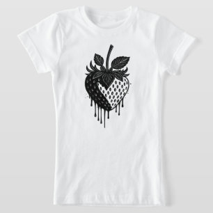 Schmelzender Tropfen Erdbeer Kunstwerk T-Shirt