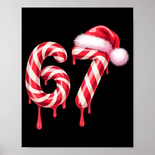 Schmelzender Zuckerstocke 67 Weihnachten, Santa Hu Poster