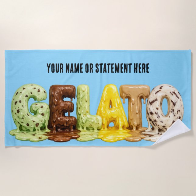 Schmelzendes Gelato Strandtuch (Vorderseite)