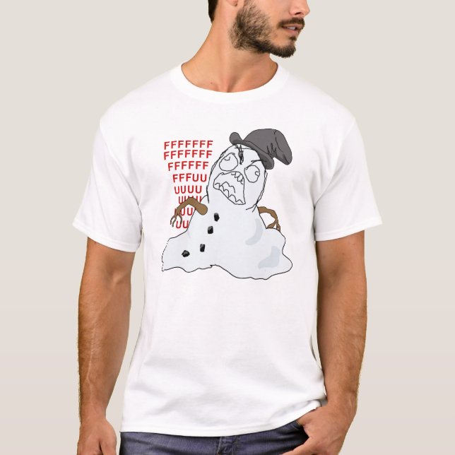 Schmelzendes Snowman-Raserei Meme Shirt (Vorderseite)