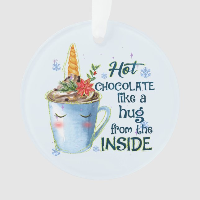 Schmelztablette | Gemütlicher Einhorn Winter Ornament (Vorderseite)