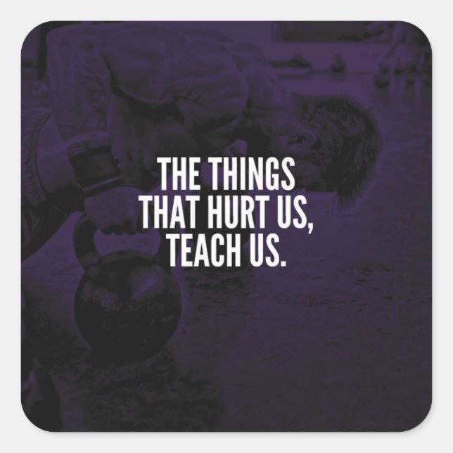 Schmerz - Ausarbeiten inspirierender Wörter - Kett Quadratischer Aufkleber (Vorderseite)