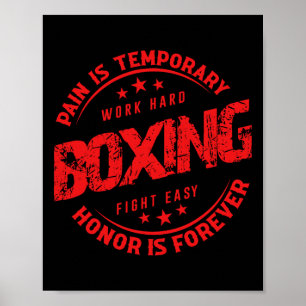Schmerz ist temporäre Arbeit harte Boxen Kampf lei Poster