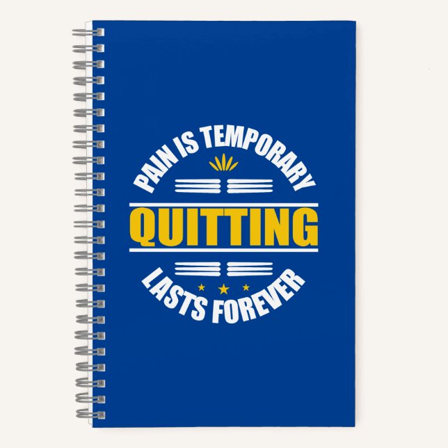 Schmerz ist vorübergehendes Aussetzen für immer Notizbuch (Vorderseite)