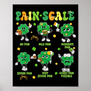 Schmerzbewertung Shamrock Lustiger Krankenpfleger Poster
