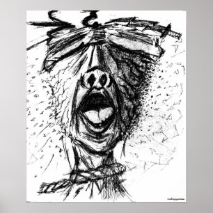 Schmerzen und Frustration - Bleistifskizze Poster