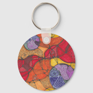 Schmerzen und überwältigende doodle Art Keyring. Schlüsselanhänger