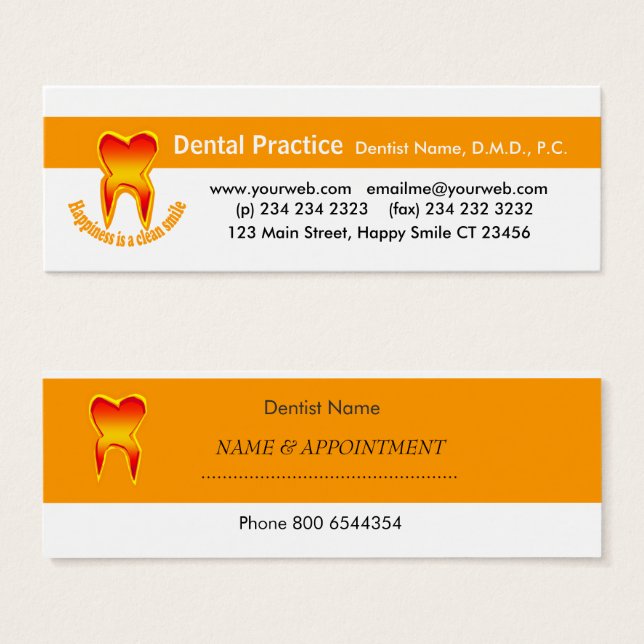 Schmerzhafter Zeichn der Ernennung von Zahnärzten (Vorne & Hinten)