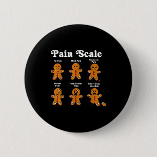 Schmerzskala Lustiger Gingerbread Man Weihnachtskr Button